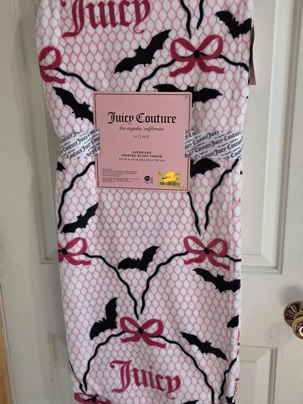 Juicy Couture Halloween Bats Throw Blanket 60x70 NWT